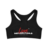 Love Never Fails Seamless Sports Bra (AOP)